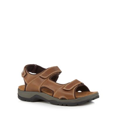 Brown leather strap sandals